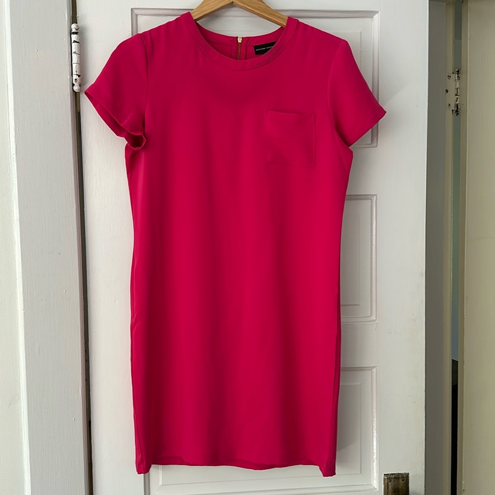 Adrienne Vittadini hot pink short sleeves shirt dress - Size 6